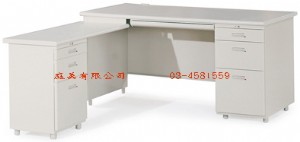 1-9L型辦公桌(附三抽式側邊桌)W160xD70xH7